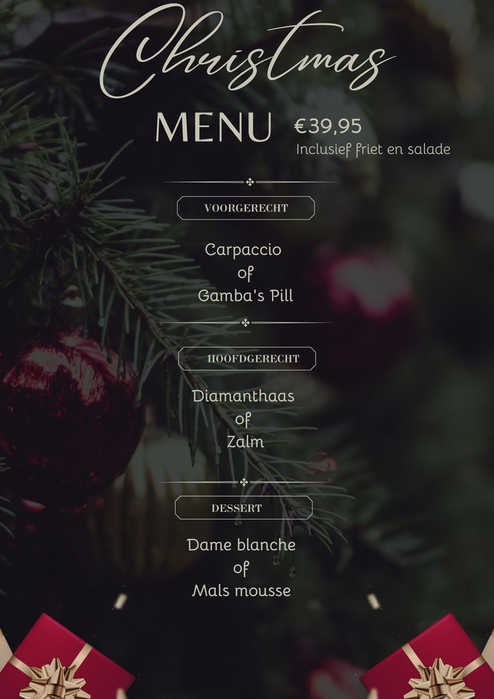 Kerstmenu bedrijven