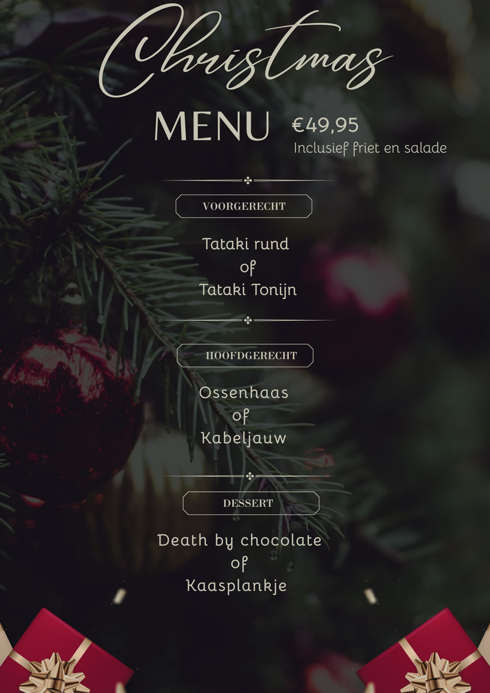 Kerstmenu bedrijven